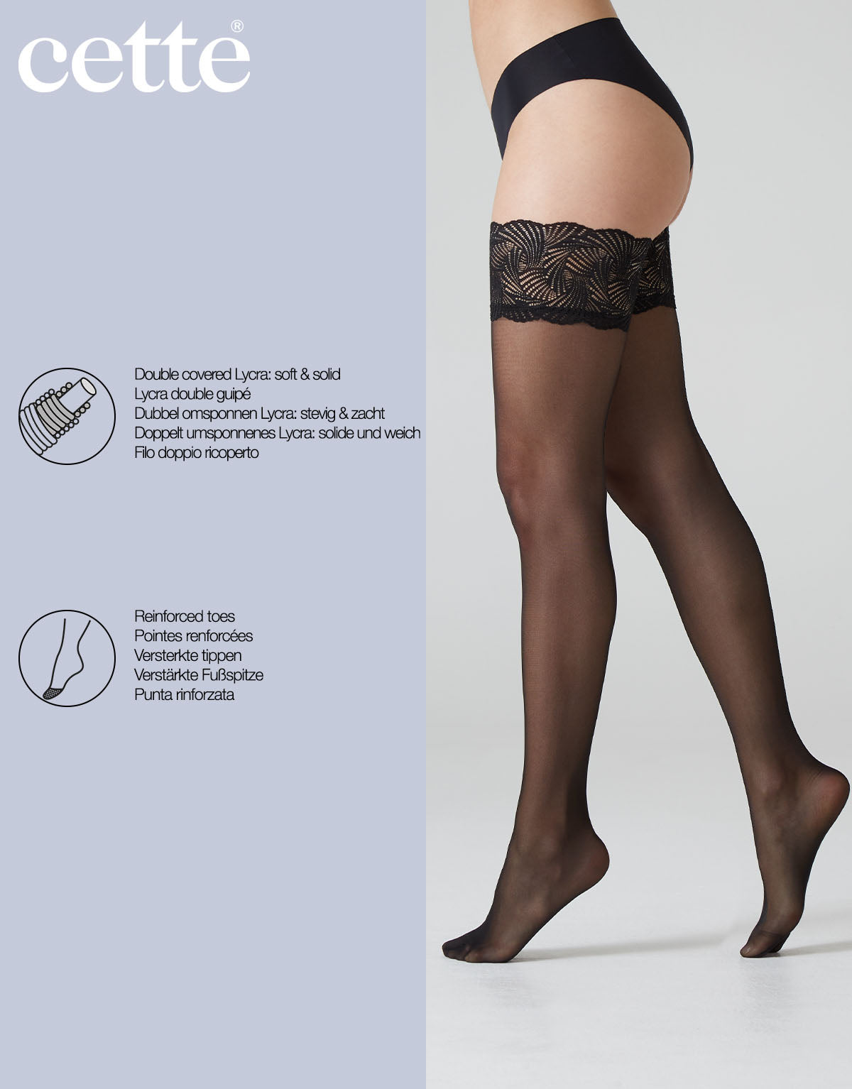 Cette: Versailles 20den stay up sukat